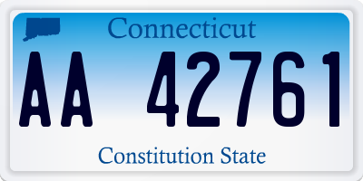 CT license plate AA42761