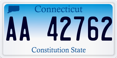 CT license plate AA42762