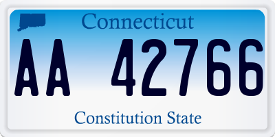 CT license plate AA42766