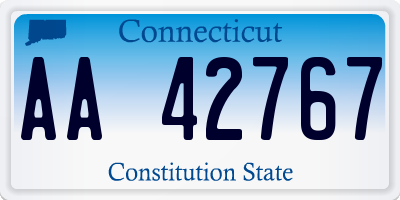 CT license plate AA42767