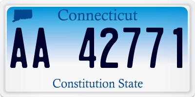 CT license plate AA42771