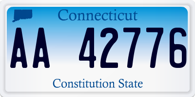 CT license plate AA42776