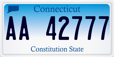 CT license plate AA42777