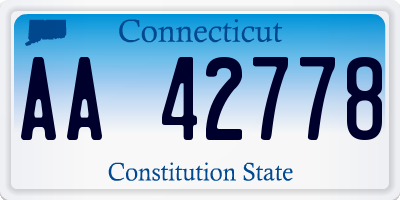 CT license plate AA42778