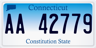 CT license plate AA42779