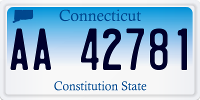 CT license plate AA42781