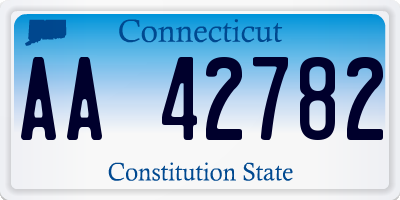 CT license plate AA42782