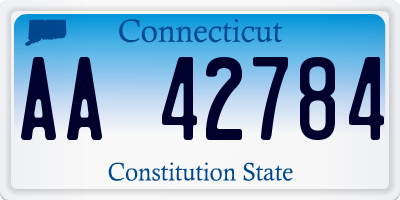 CT license plate AA42784