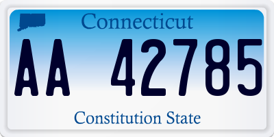 CT license plate AA42785