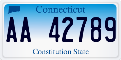 CT license plate AA42789