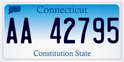 CT license plate AA42795