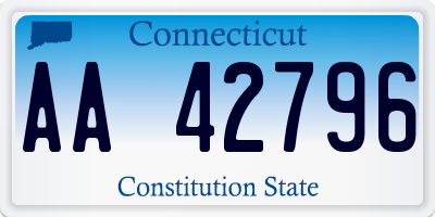 CT license plate AA42796