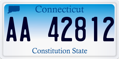 CT license plate AA42812