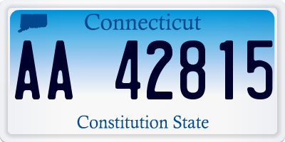 CT license plate AA42815