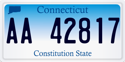 CT license plate AA42817