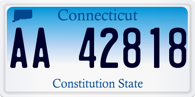 CT license plate AA42818