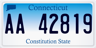 CT license plate AA42819