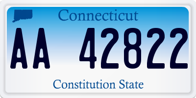 CT license plate AA42822