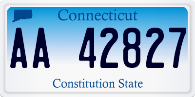 CT license plate AA42827