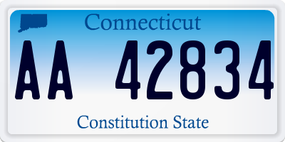 CT license plate AA42834