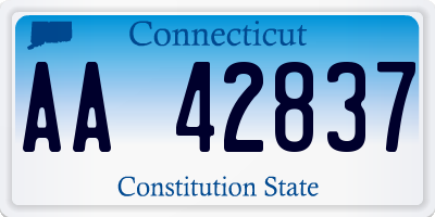 CT license plate AA42837