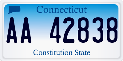 CT license plate AA42838