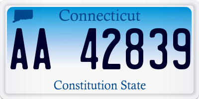 CT license plate AA42839