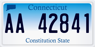 CT license plate AA42841