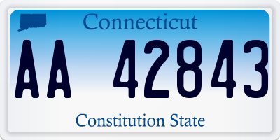 CT license plate AA42843