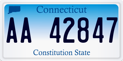 CT license plate AA42847