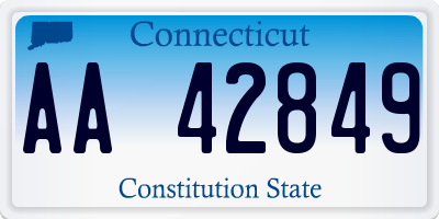 CT license plate AA42849