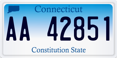 CT license plate AA42851