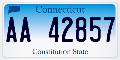 CT license plate AA42857