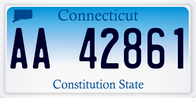 CT license plate AA42861