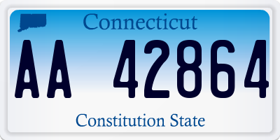 CT license plate AA42864