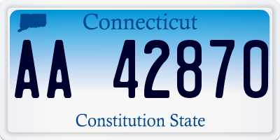 CT license plate AA42870