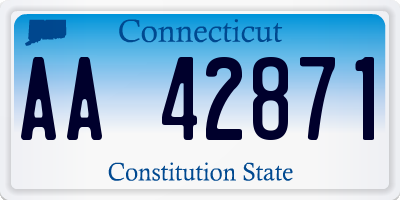 CT license plate AA42871