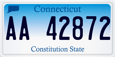 CT license plate AA42872