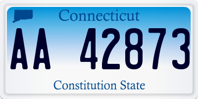 CT license plate AA42873