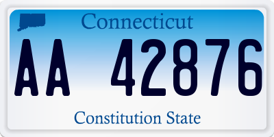 CT license plate AA42876