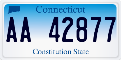 CT license plate AA42877