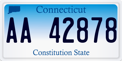 CT license plate AA42878