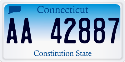 CT license plate AA42887