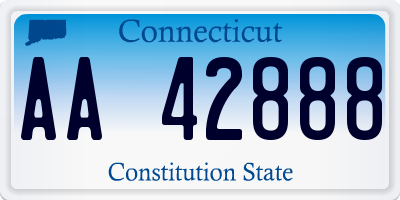 CT license plate AA42888