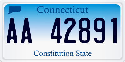 CT license plate AA42891