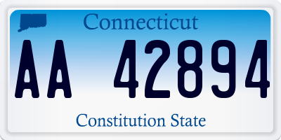 CT license plate AA42894