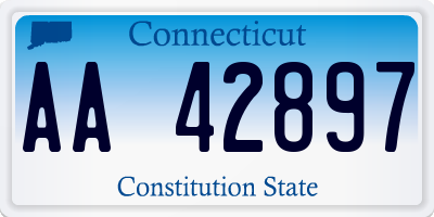 CT license plate AA42897