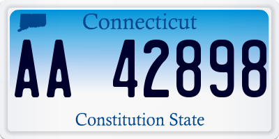 CT license plate AA42898