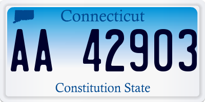 CT license plate AA42903