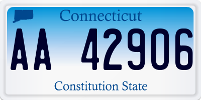 CT license plate AA42906